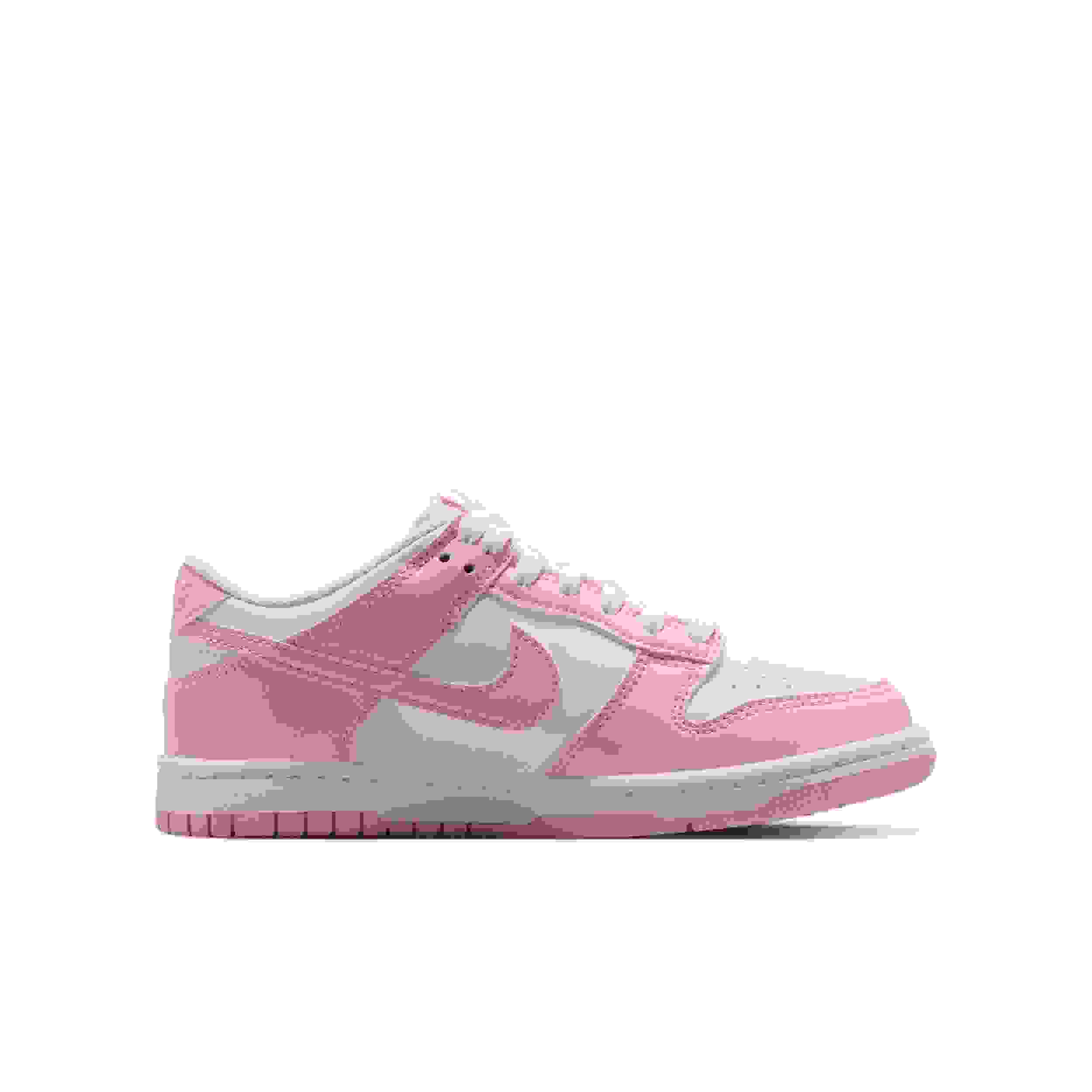 Nike Dunk Low Grade School Girls' "White/White/White/Pink Rise" Shoe